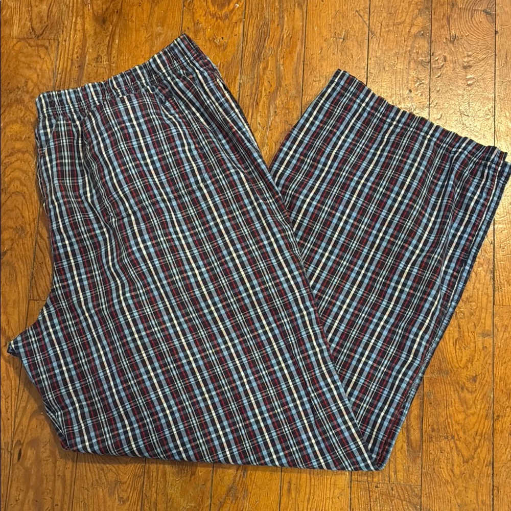 Vintage GAP Mens Size XL Sleepwear Lounge Pajama Pants Plaid Blue 100% Cotton